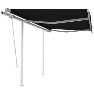 vidaXL Auvent manuel rétractable avec poteaux 3x2 5 m Anthracite