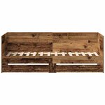 vidaXL Cadre de lit de jour avec tiroirs Bois ancien 75 x 190 cm