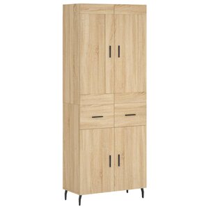 vidaXL Buffet haut Chêne sonoma 69 5x34x180 cm Bois d'ingénierie