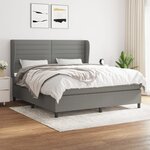 vidaXL Sommier à lattes de lit avec matelas Gris foncé 180x200cm Tissu