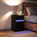 vidaXL Armoire de chevet avec lumières LED noir bois d'ingénierie