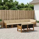 vidaXL Ensemble de canapés d'extérieur 8 Pièces Naturel et Beige