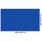 vidaXL Tapis de tente 400x700 cm Bleu PEHD