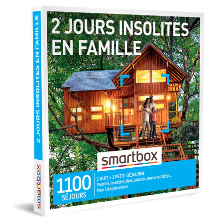 SMARTBOX - Coffret Cadeau - 2 jours insolites en famille - 1100 séjours atypiques : yourtes, roulottes, tipis, cabanes et maisons d’hôtes
