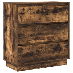 vidaXL Cabinet de chevet avec tiroir avec Chêne fumé 71 x 34.5 x 75 cm