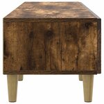 vidaXL Meuble TV 147 x 34 5 x 30 cm Chêne fumé Bois d'ingénierie