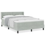vidaXL Lit à Ressorts avec Matelas Gris Clair 140x190 cm Velours