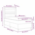 vidaXL Lit avec matelas à ressorts gris foncé 90 x 200 cm en tissu.