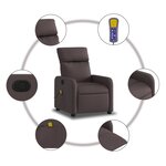 vidaXL Fauteuil de massage inclinable Marron foncé Tissu