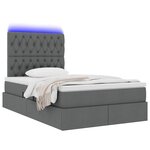 vidaXL Lit avec rangement et LED Gris foncé 120 x 190 cm Polyester