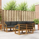 vidaXL Ensemble de canapés d'extérieur 7 Pièces Naturel et Anthracite