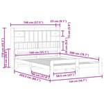 vidaXL Lit bibliothèque sans matelas cire marron 140x200 cm pin massif