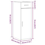 Buffet vidaXL Artisan Chêne 30x42 5x93 cm Bois d'ingénierie