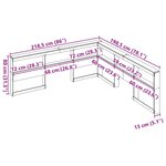 vidaXL Tête de lit de bibliothèque en forme de L bois massif de pin