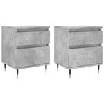 vidaXL Tables de chevet 2 Pièces gris béton 40x35x50 cm bois d’ingénierie