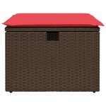 vidaXL Tabouret de jardin avec coussin Marron 55x55x37 cm Résine tressée