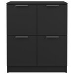 vidaXL Buffet noir 60x30x70 cm bois d'ingénierie