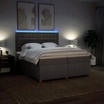 vidaXL Sommier à lattes de lit avec matelas Taupe 200x200 cm Tissu