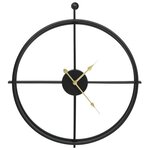 vidaXL Horloge murale Noir 52 cm Fer