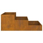 vidaXL jardinière 3 niveaux 90x90x35 cm en Acier Corten