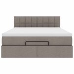 vidaXL Lit ottoman avec matelas et LED taupe 140x200 cm tissu