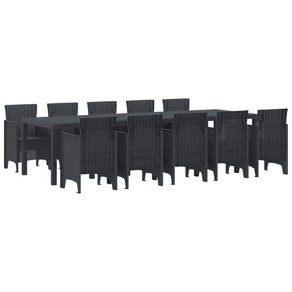 vidaXL Ensemble de salle à manger pour jardin 11 Pièces Anthracite