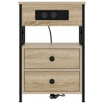 vidaXL Cabinet de chevet avec tiroir Chêne sonoma 40 x 31 x 60 cm