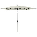 vidaXL Parasol de jardin à 3 niveaux avec mât en aluminium sable