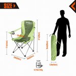Chaise de camping - Kingcamp - Vert - Sac de transport inclus