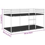 VidaXL Lit superposé sans matelas noir 90x190 cm acier