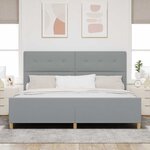 vidaXL Cadre de lit avec tête de lit Gris clair 200 x 200 cm tissu