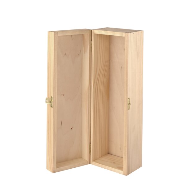 Coffret bois 1 bouteille avec charnière 34 x 9 x 8 cm