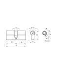 THIRARD - Lot de 2 cylindres de serrure double entrée Trafic 6  30x30mm  s'entrouvrant  laiton 5 clés/cylindre