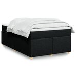 vidaXL Sommier à lattes de lit avec matelas Noir 120x200 cm Tissu