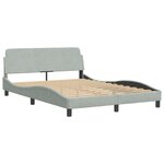 vidaXL Cadre de lit avec LED sans matelas gris clair 140x190cm velours