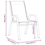 vidaXL Set jardin 7 pièces en textilène noir et acier