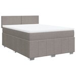 vidaXL Sommier à lattes de lit avec matelas Taupe 140x190 cm Tissu