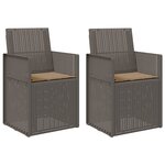 vidaXL Chaises de jardin salle à manger 2 pc Gris clair et Taupe PP