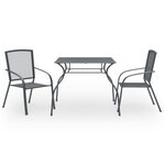 vidaXL Ensemble de salle à manger de jardin 3 Pièces Acier Anthracite