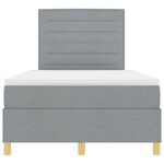 vidaXL Lit avec sommier et matelas gris clair petit lit double en tissu