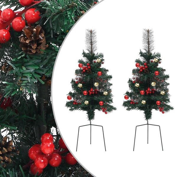 vidaXL Sapins de Noël artificiels d'allée 2 Pièces 76 cm PVC