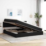 vidaXL Lit de Rangement avec matelas Noir 200 x 200 cm Velours