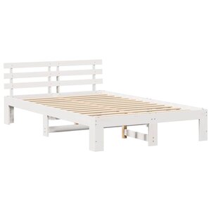 vidaXL Cadre de lit avec tête de lit Blanc 120 x 190 cm Pin massif