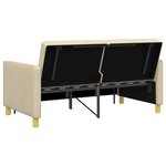 vidaXL Canapé-lit escamotable Crème Tissu