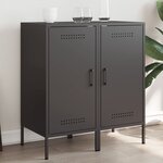 vidaXL Buffets 2 Pièces noir 36x39x79 cm acier laminé à froid
