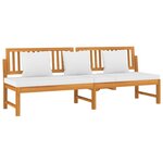 vidaxL Lit de jour avec coussin crème 200x60x75cm Bois d'acacia solide