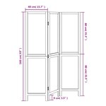 vidaXL Cloison de séparation 3 panneaux blanc bois de paulownia massif