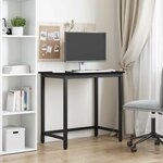 vidaXL table Chêne noir 100 x 50 x 76 5 cm Bois d'ingénierie et acier