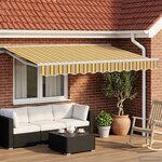 vidaXL Auvent rétractable électrique Jaune Gris et Blanc 3 5 x 2 m