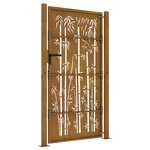 vidaXL Portail de jardin 105x180 cm acier corten design de bambou
